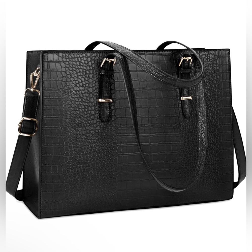 Black Croc Laptop Bag (15.6 inch laptop sleeve)